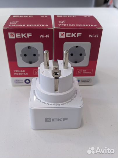 Умная розетка RCS-1-WF (Белая) EKF Connect