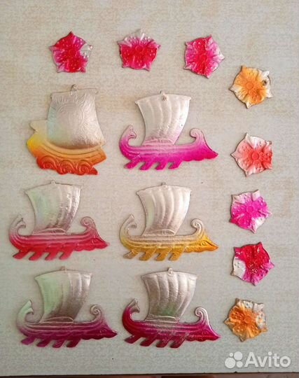 Игрушки ёлочные СССР картон,пенопласт,вата