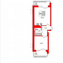 1-к. квартира, 46,7 м², 6/6 эт.