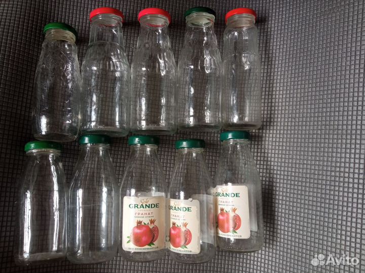 Стеклянные банки бутылки от сока 12 штук