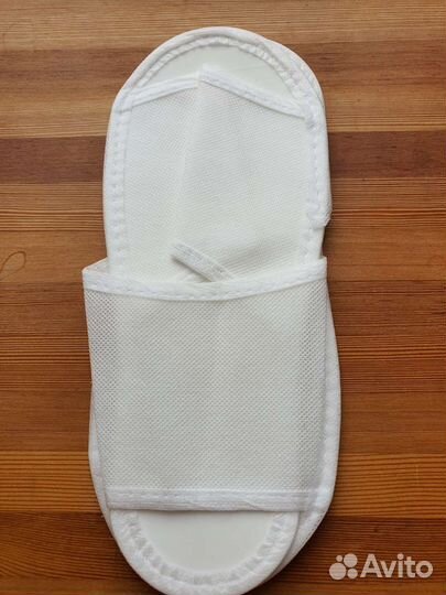 Белые одноразовые тапочки для саун 50 пар