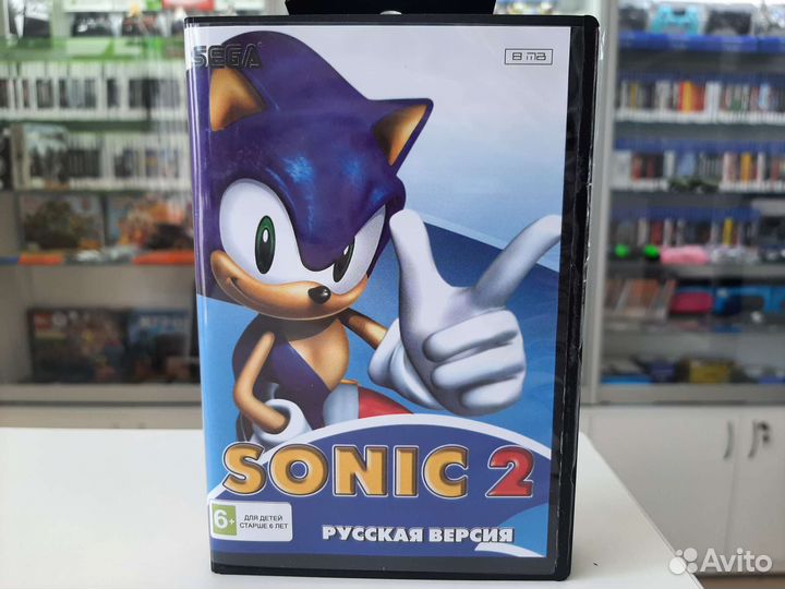 Картридж 16 бит Соник 2 (sega)