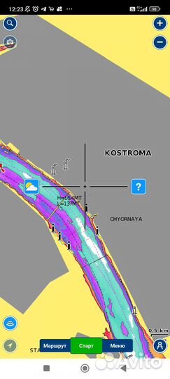 Кострома карты глубин