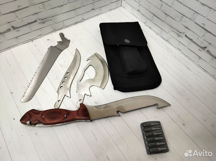 Набор туристический, пила, топор, 2 ножа, в чехле