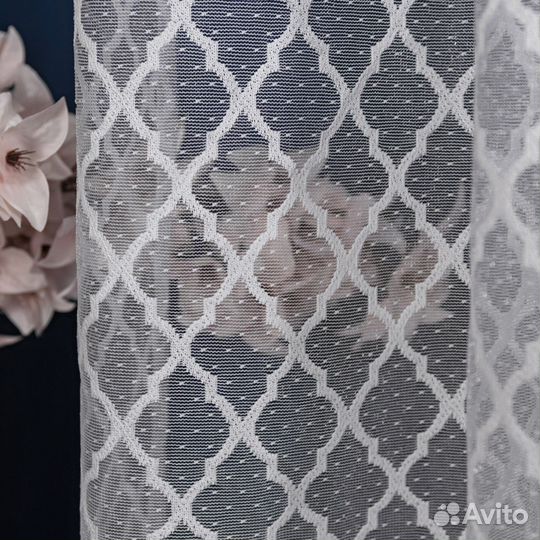 Тюль Лира белый