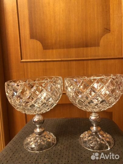 Ваза конфетница на металлической ножке СССР