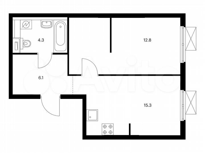 1-к. квартира, 42,3 м², 16/25 эт.