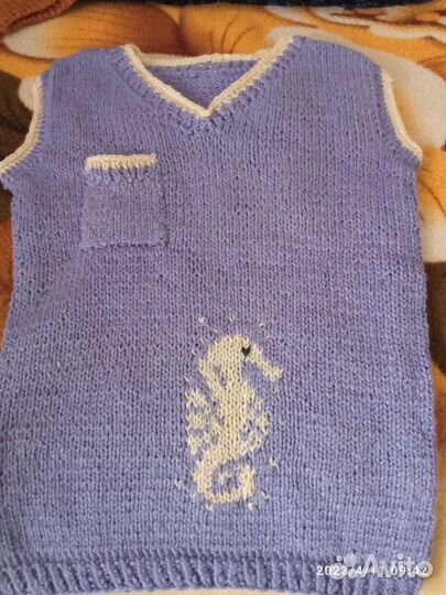 Жилеты детские, вязаные, для мальчиков и девочек