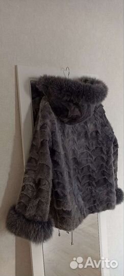 Шубка норка голубая 46,48 размер