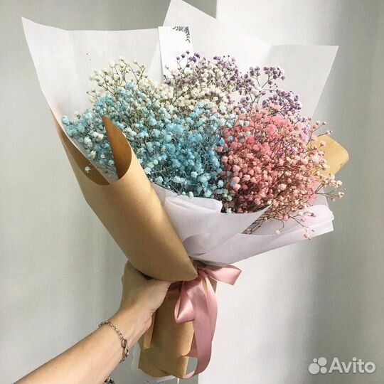 Разноцветная Гипсофила. Доставка Букетов