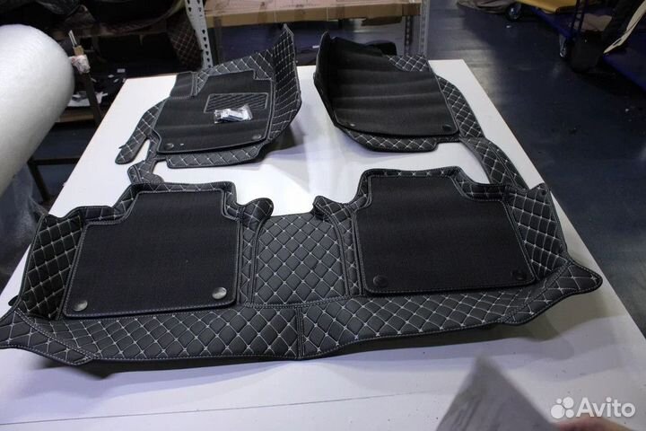 3Д 3D коврики из экокожи с широкими бортами