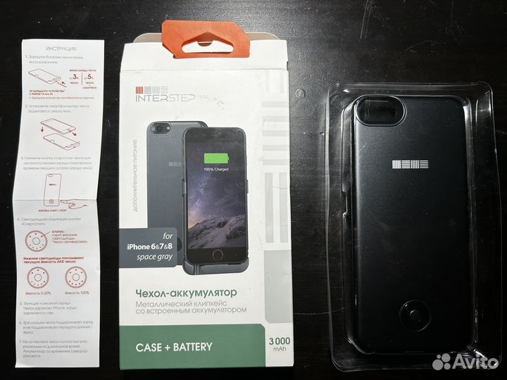 Чехол-аккумулятор для iPhone 6 7 8 Interstep
