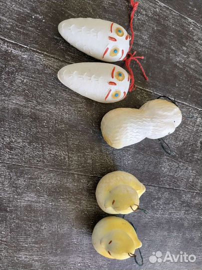 Елочные игрушки СССР картонаж стекло пенопласт