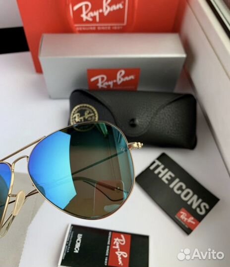 Очки ray ban aviator авиаторы зеркальные