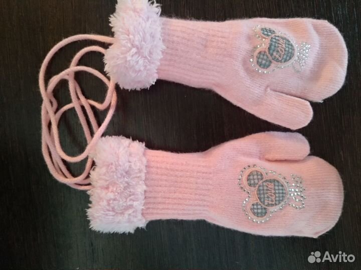 Варежки на девочку 6-9 мес
