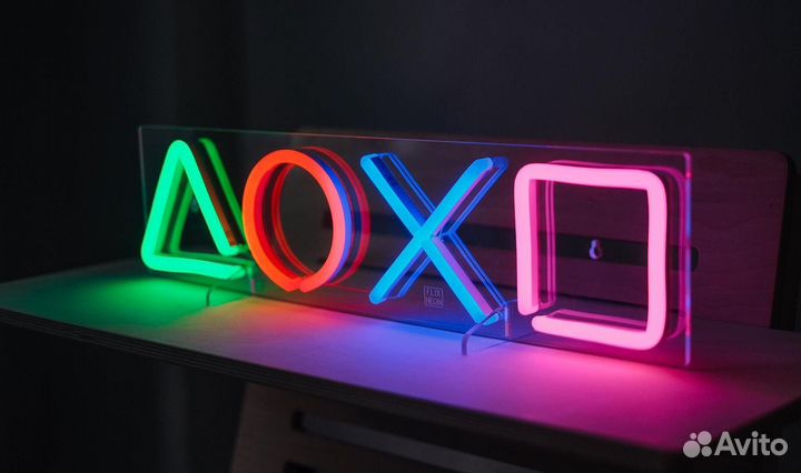 Неоновая надпись с картинками