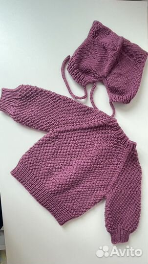 Комплект кофта + шапочка для девочки 74