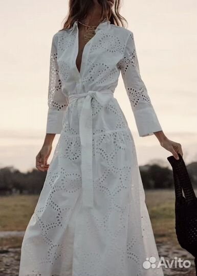 Платье zara L хлопок