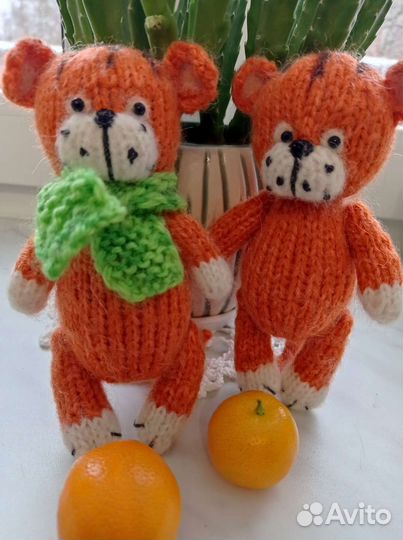 Амигуруми игрушка тигр спицами