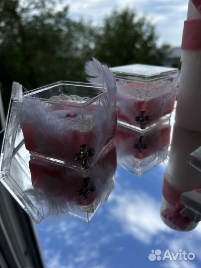 Крестильный набор для девочки свечи таросики