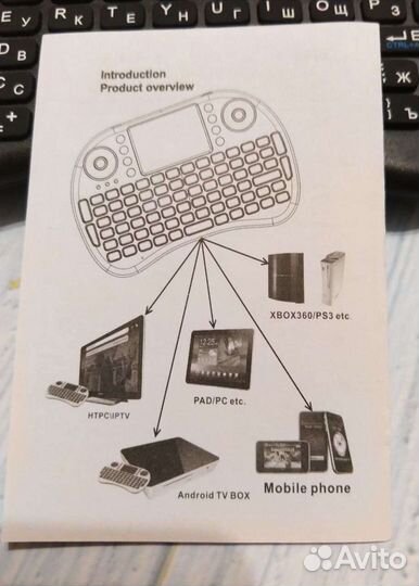 Клавиатура беспроводная с тачпадом Wechip i8