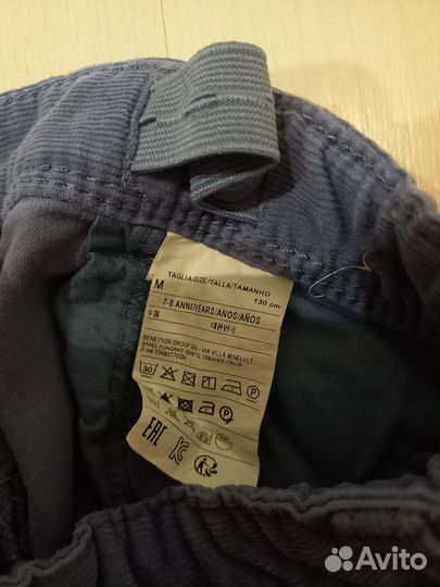 Джинсы вельветовые Benetton, разм.130