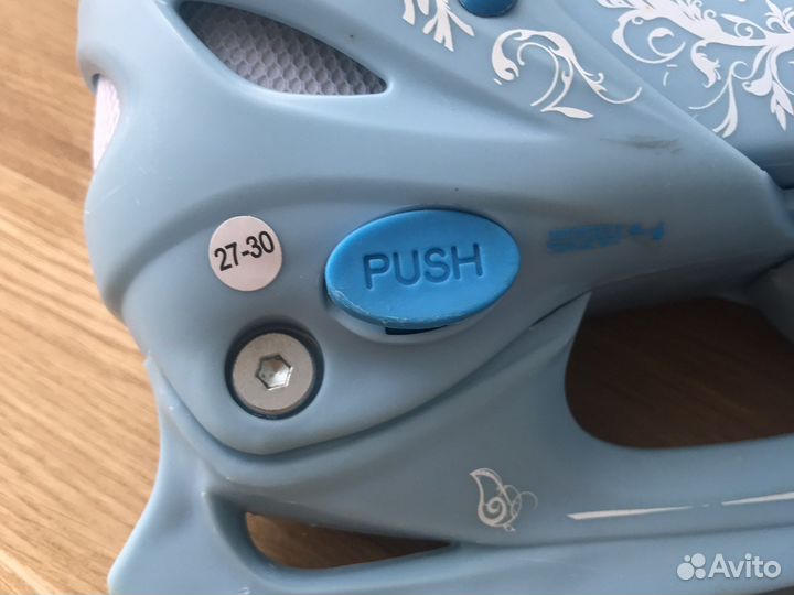 Коньки детские 27 размер, цвет синий и розовый