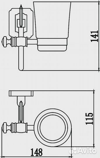 Стакан керамический с настенным держателем Savol