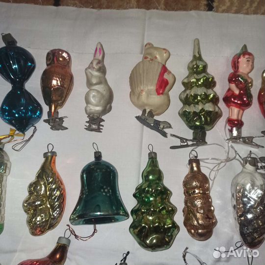 Елочные игрушки СССР стекло
