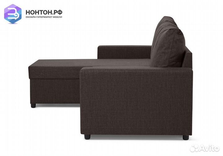 Диван угловой дельфин Торонто кофейный