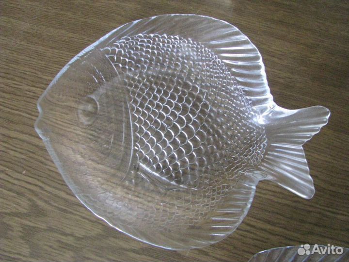 Тарелка рыба стекло 2 шт для сервировки