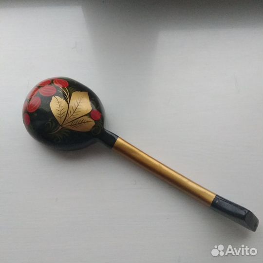 Декоративная ложка, большая деревянная, Хохлома