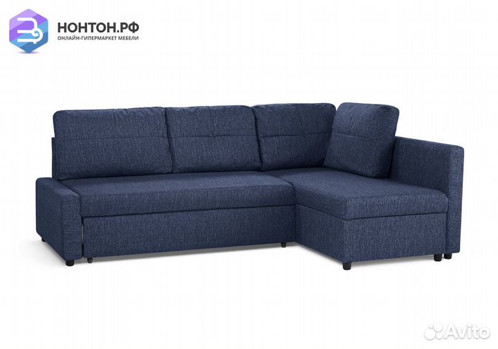 Диван угловой дельфин Поло синий