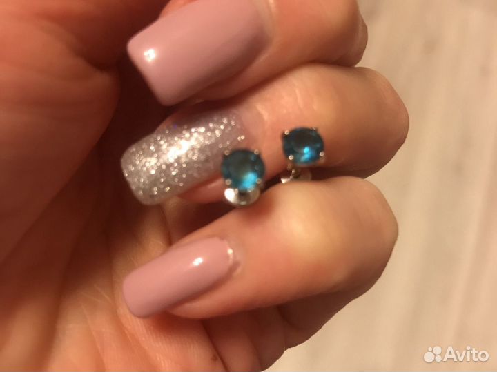 Серьги гвоздики серебро 925 проба