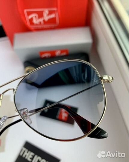 Очки ray ban aviator голубые