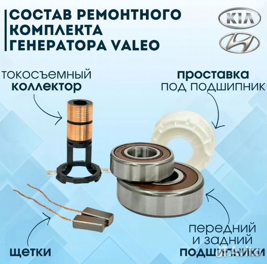 Ремкомплект генератора Solaris Kia Rio Солярис Рио