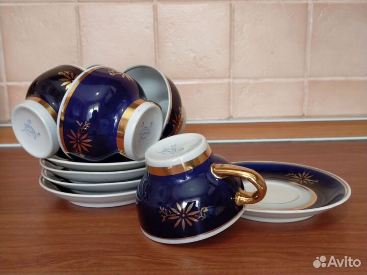 Кобальт стекло, фарфор.Винтаж