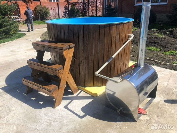 Банный чан, купель на дровах