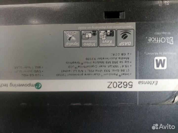 Ноутбук acer 5620z на запчасти