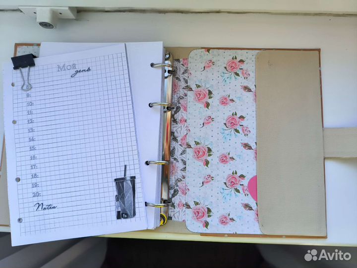 Ежедневник на кольцах ручная работа
