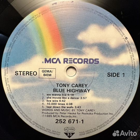 Tony Carey – Blue Highway (Германия 1985г.)