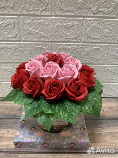 Букет из мыльных роз