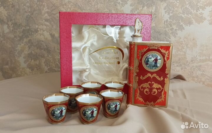 Набор охотника. Фарфоровый графин и рюмки