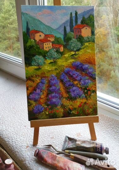 Картина. Пейзаж. Лавандовое поле. Прованс