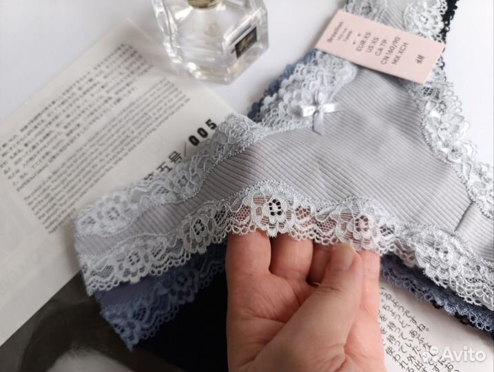 Трусы женские hm XS, хлопок, бразилиана