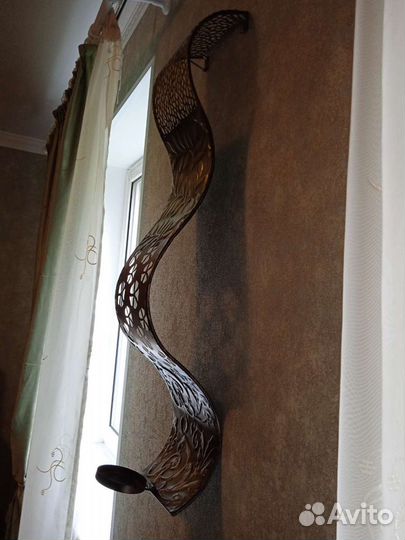 Панно подсвечник настенный металл