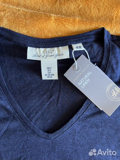 Футболка H&M, лен, S, новая