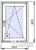 Пластиковое окно 600*905мм