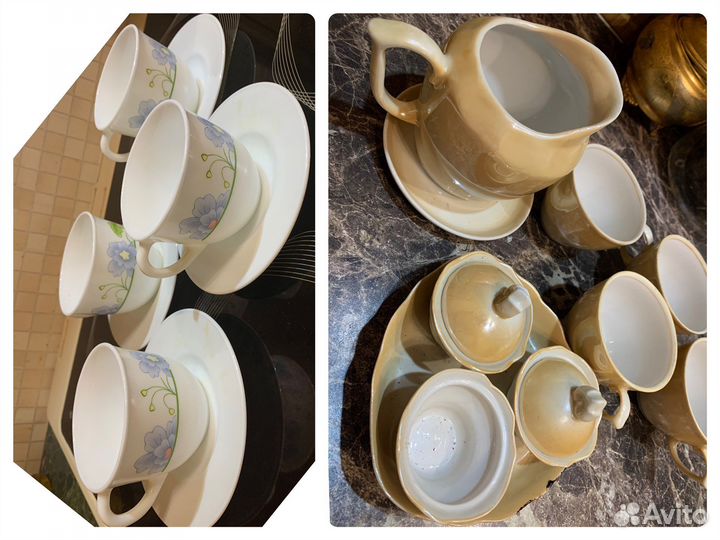 Чайные сервизы, горшочки