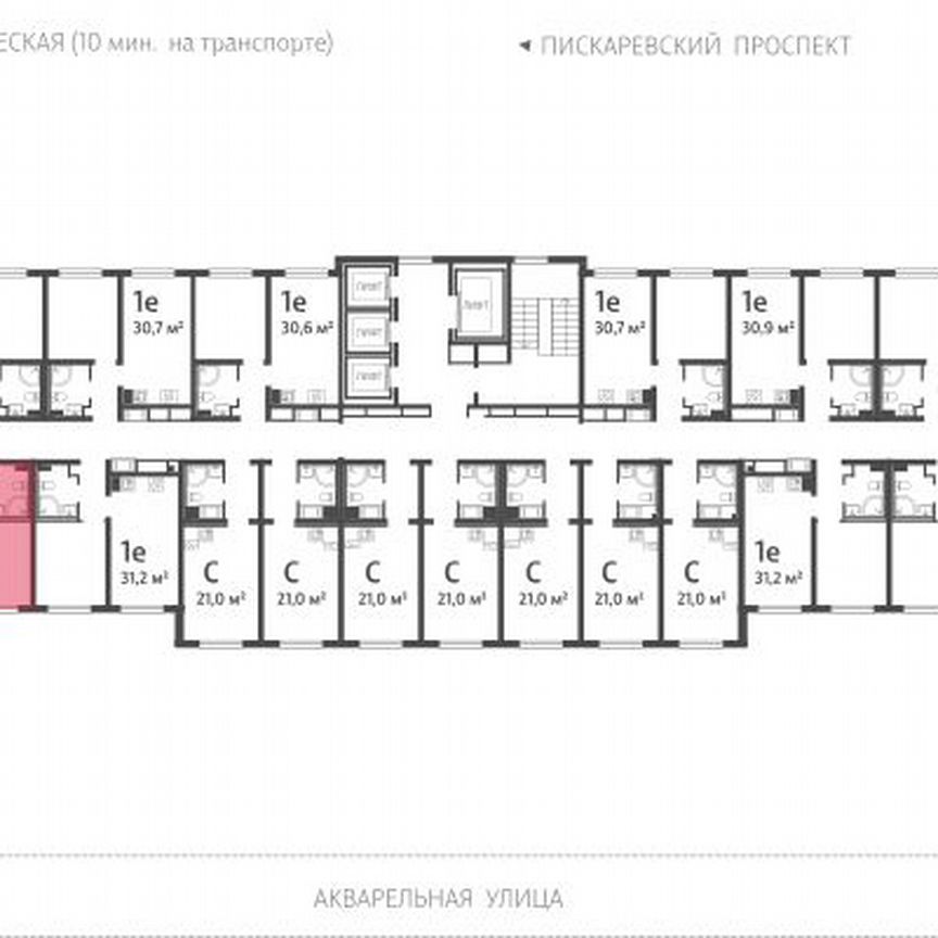 1-к. квартира, 31 м², 15/25 эт.